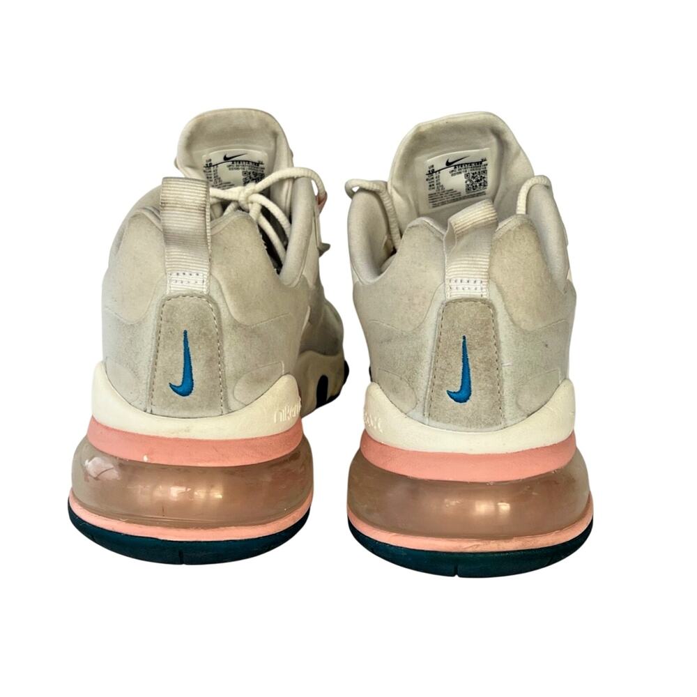 Nike Air Max 270 React Women’s 10 White Beige Pink Running Sneakers AT6174-100 - Picture 5 of 9